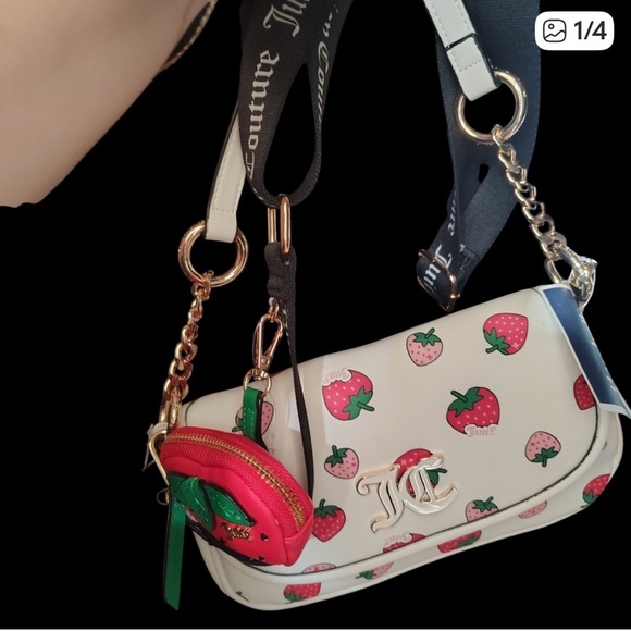 Juicy Couture White Bag with Strawberry Design NWT - Picture 6 of 7